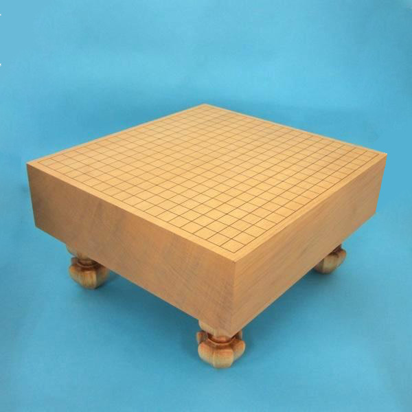 木製囲碁盤 新桂４寸足付一枚板碁盤 竹 碁盤、碁石、囲碁セット、碁笥 